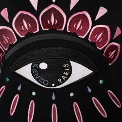 Pre Owned Kenzo Black Cotton Eye Embroidered Crew Neck Sweatshirt S