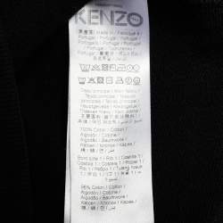 Pre Owned Kenzo Black Cotton Eye Embroidered Crew Neck Sweatshirt S