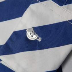 Pre Owned Kenzo Blue & White Striped Cotton Button Front Oversize Shirt M