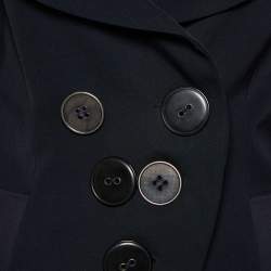 Pre Owned Kenzo Navy Blue Wool & Cotton Double Breasted Blazer L