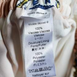 Kenzo Beige Dot Statue of Liberty Print Crepe Elasticized Waist Trousers XS
