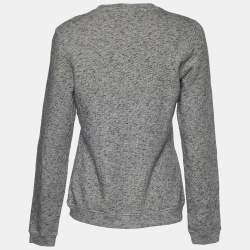 Pre Owned Kenzo Grey Cotton Tiger Embellished Crew Neck Sweatshirt M