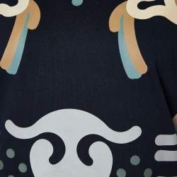 Pre Owned Kenzo Black Abstract Tiger Print Cotton Crew Neck T-Shirt M