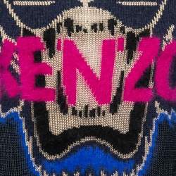 Kenzo Navy Blue Tiger Intarsia Motif Wool Sweater M
