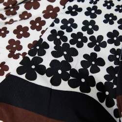 Kenzo Brown Floral Printed Cotton Waist Tie Detail Top M