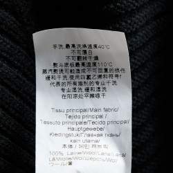 Pre Owned Kenzo Black Wool Knit Turtleneck Sweater S