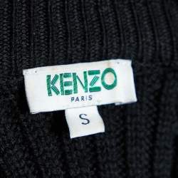 Pre Owned Kenzo Black Wool Knit Turtleneck Sweater S