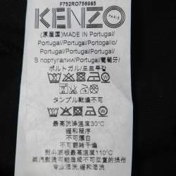Pre Owned Kenzo Black Cotton Knit Logo Print Midi Dress S
