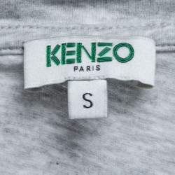 Pre Owned Kenzo Grey Printed Cotton Short Sleeve T-Shirt S
