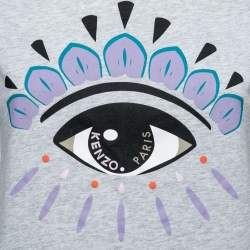Pre Owned Kenzo Grey Printed Cotton Short Sleeve T-Shirt S