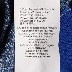 Pre Owned Kenzo Blue Mélange Cotton Tiger Patch Zip Front Cardigan S