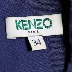 Kenzo Navy Blue Circle Jacquard Sleeveless Flared Top S