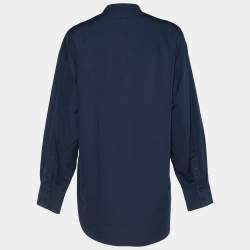 Pre Owned Kenzo Memento Collection Navy Blue Cotton Button Down Shirt S