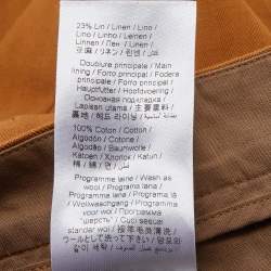 Pre Owned Kenzo Brown Herringbone Cropped Wide Leg Trousers M