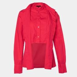 مملوكة مسبقًا Kenzo Pink Cotton Floral Detail Shirt M 