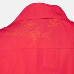 مملوكة مسبقًا Kenzo Pink Cotton Floral Detail Shirt M 