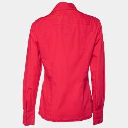 مملوكة مسبقًا Kenzo Pink Cotton Floral Detail Shirt M 