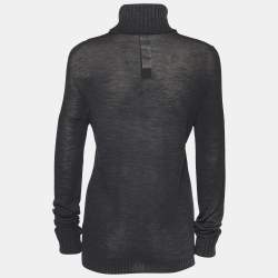 Pre Owned Kenzo Grey Long Sleeve Turtle Neck Top L