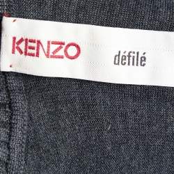 Pre Owned Kenzo Grey Long Sleeve Turtle Neck Top L