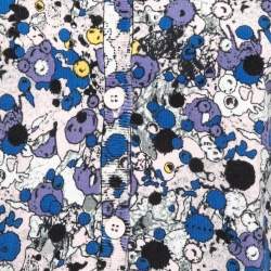 Kenzo Blue Multicolor Printed Knit Buttoned Cardigan M