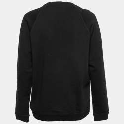 Pre Owned Kenzo Black Cotton Tiger Motif Embroidered Sweatshirt L