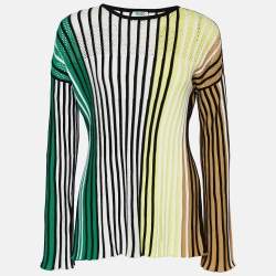 Pre Owned Kenzo Multicolor Striped Knit Long Sleeve Sweater S