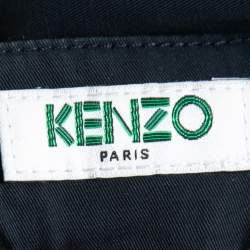 Pre Owned Kenzo Navy Blue Cotton Drawstring Pants M