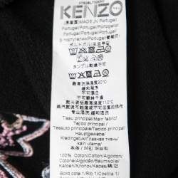 Kenzo Black Cotton Tiger Motif Embroidered Zip-Up Jacket M