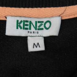 Kenzo Black Cotton Tiger Motif Embroidered Zip-Up Jacket M