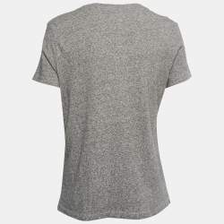 Pre Owned Kenzo Grey Eye Flocked Roundneck T-Shirt L