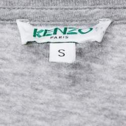 Pre Owned Kenzo Grey Tiger Printed Cotton Knit Round Neck T-Shirt S