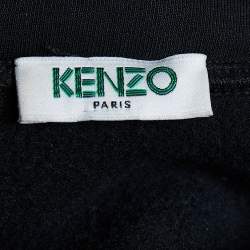 Pre Owned Kenzo Black Knit Eye Embellished Embroidered Sleeve Jumper S
