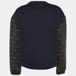 Pre Owned Kenzo Black Knit Eye Embellished Embroidered Sleeve Jumper S