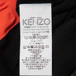 Pre Owned Kenzo Black/Red Knit Crew Neck Top L