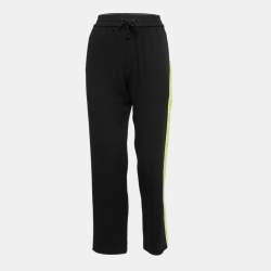 Kenzo Black Crepe Side Stripe Detail Track Pants S