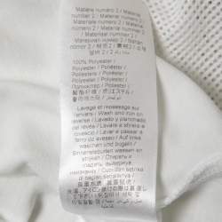 Pre Owned Kenzo White Cotton & Mesh Contrast Logo T-Shirt M