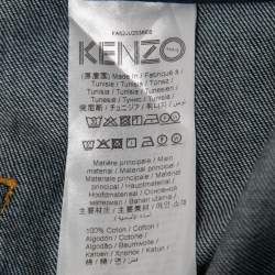 Kenzo Blue Dark Wash Denim Maxi Skirt L