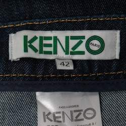 Kenzo Blue Dark Wash Denim Maxi Skirt L