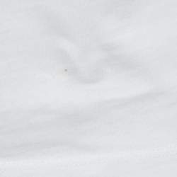 Pre Owned Kenzo White Cotton Logo Print Crew Neck T Shirt S