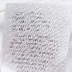 Pre Owned Kenzo White Cotton Logo Print Crew Neck T Shirt S
