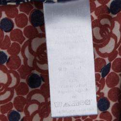 Pre Owned Kenzo Multicolor Printed Cotton Asymmetric Paneled Skirt S