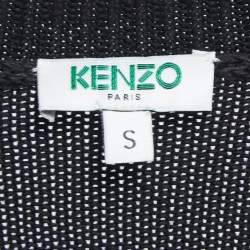 Pre Owned Kenzo Black Cotton Logo Embroidered Crewneck Sweatshirt S