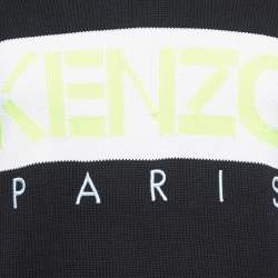 Pre Owned Kenzo Black Cotton Logo Embroidered Crewneck Sweatshirt S