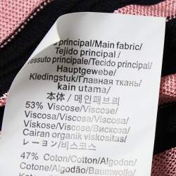 Pre Owned Kenzo Pink/Black Ribbed Knit Pullover S