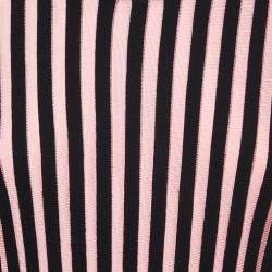 Pre Owned Kenzo Pink/Black Ribbed Knit Pullover S