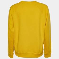 Pre Owned Kenzo Yellow Tiger Applique Cotton Knit Sweatshirt M