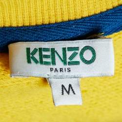 Pre Owned Kenzo Yellow Tiger Applique Cotton Knit Sweatshirt M