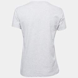 Pre Owned Kenzo Grey Cotton Paris Print T-Shirt M
