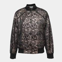 Kenzo Black & Metallic Jacquard Bomber Jacket M