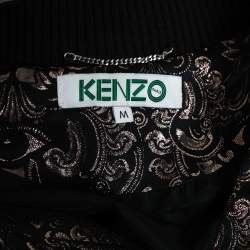 Kenzo Black & Metallic Jacquard Bomber Jacket M